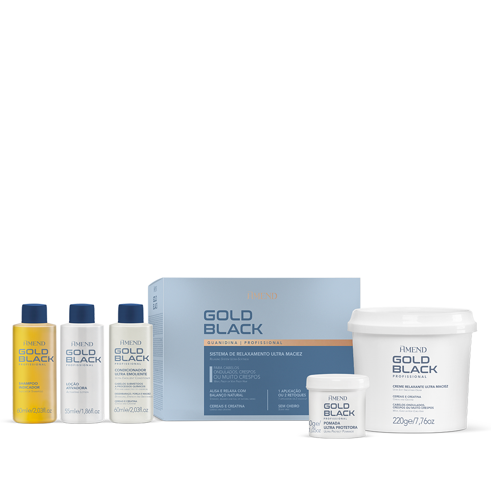 Relaxamento Amend Gold Black Guanidina 1 Apl. / 2 Retoques